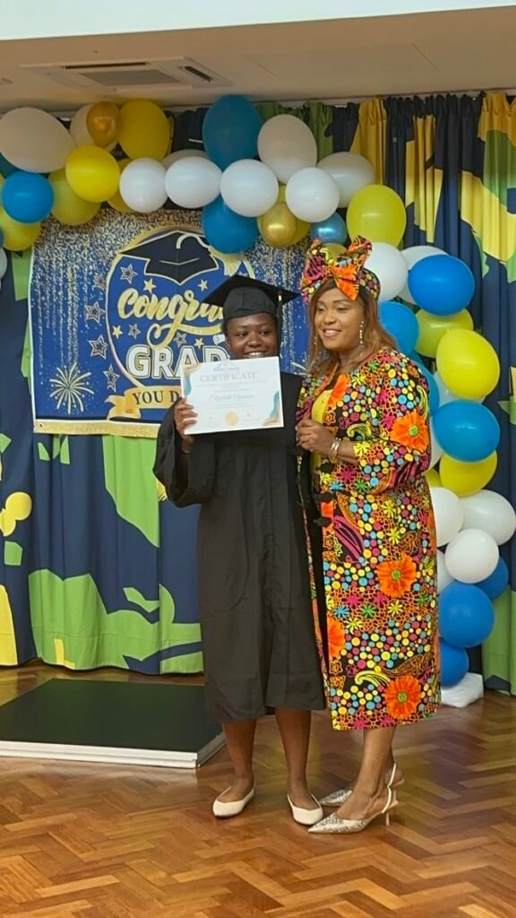 Mother and student daughter celebrating graduation